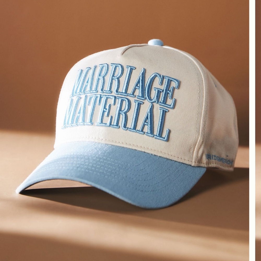 Marriage Material hat. Bachelorette accessories bridal